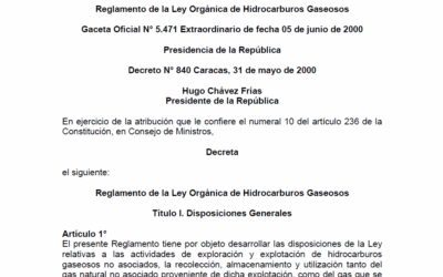 Reglamento de la ley orgánica de hidrocarburos gaseosos