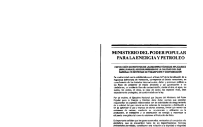 Resolución 162 Calidad del Gas Gaceta Oficial Nº 38.771 18 de septiembre de 2007