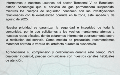 SUSPENSIÓN DEL SERVICIO EN TRONCONAL V – BARCELONA