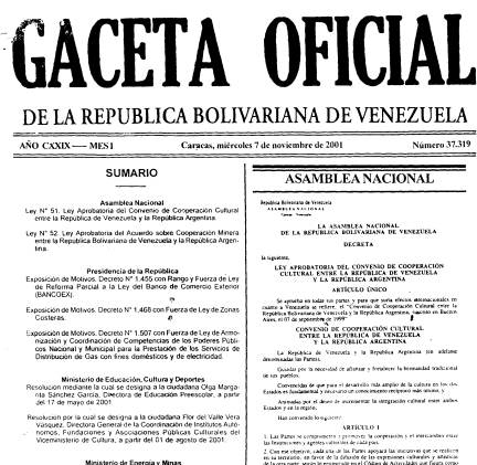 GACETA 37.319 DECRETO 1507